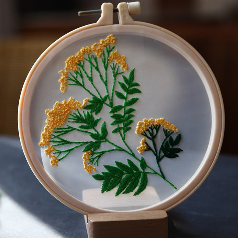 Handmade Mesh Embroidery Diy Hanging Painting European Transparent Yarn Embroidery Needlework Set(duty free)