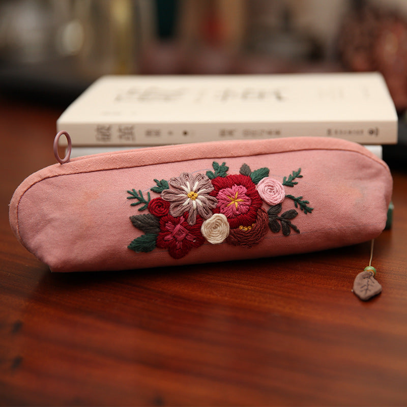 Lu Embroidery Makeup Bag Handmade Embroidery Diy Pencil Bag(duty free)