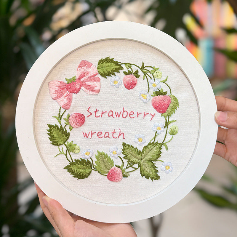 Lu Embroidery Fruit Embroidery Diy Material Bag Cartoon Fabric Decoration Hanging Painting(duty free)