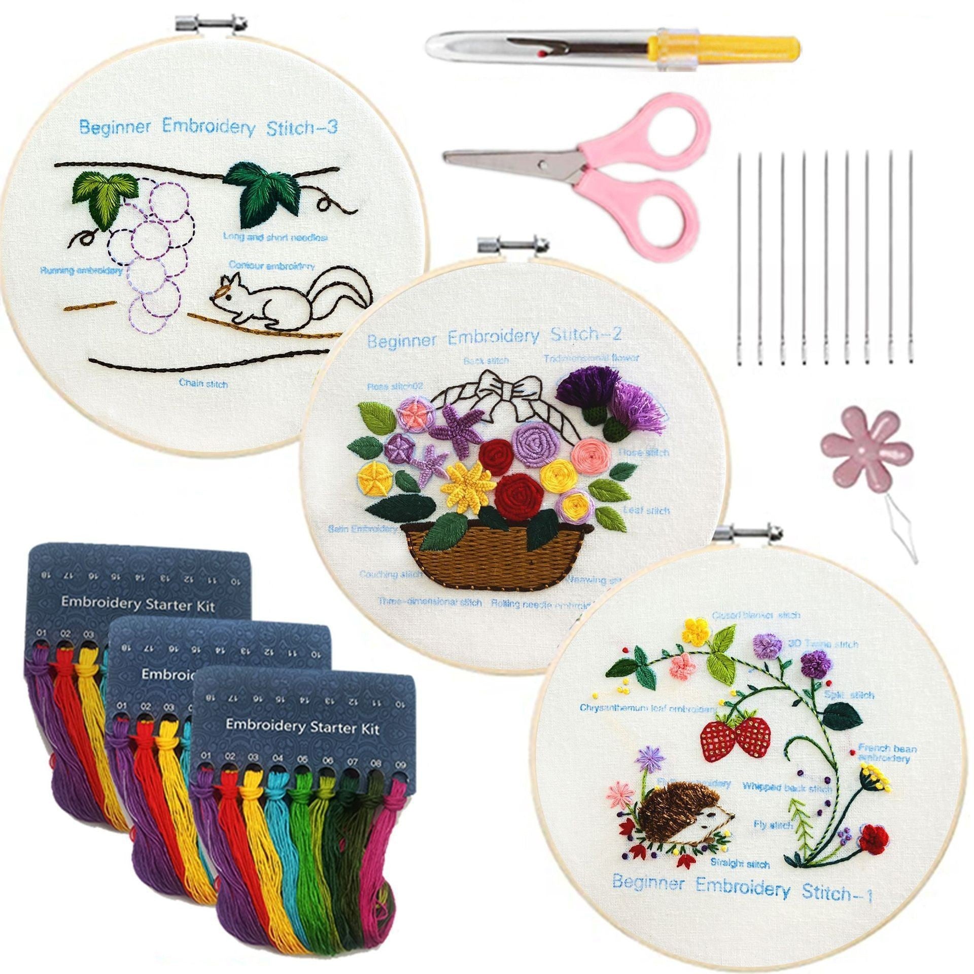 Lu Embroidery Diy Novice Teaching Material Pack Handmade Needle And Thread Set(duty free)