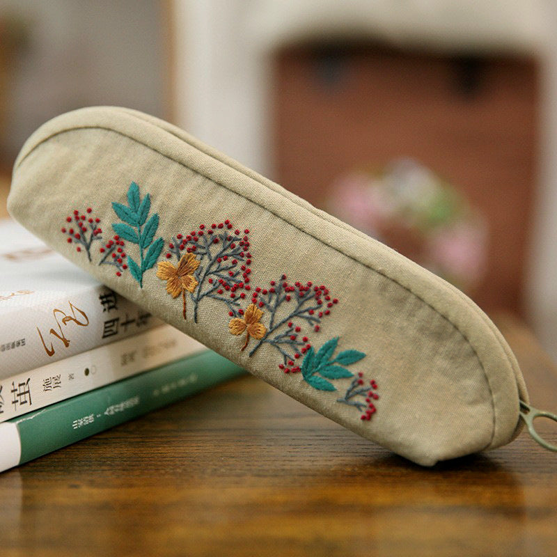Lu Embroidery Makeup Bag Handmade Embroidery Diy Pencil Bag(duty free)