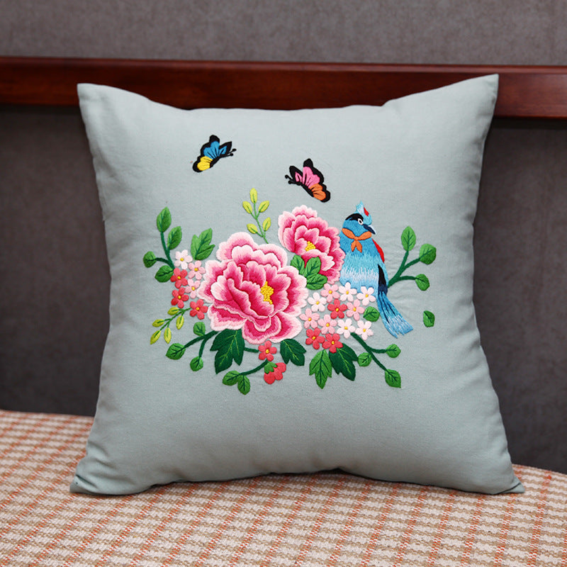 Handmade Three-Dimensional Embroidery Diy Material Embroidery Pillow(duty free)
