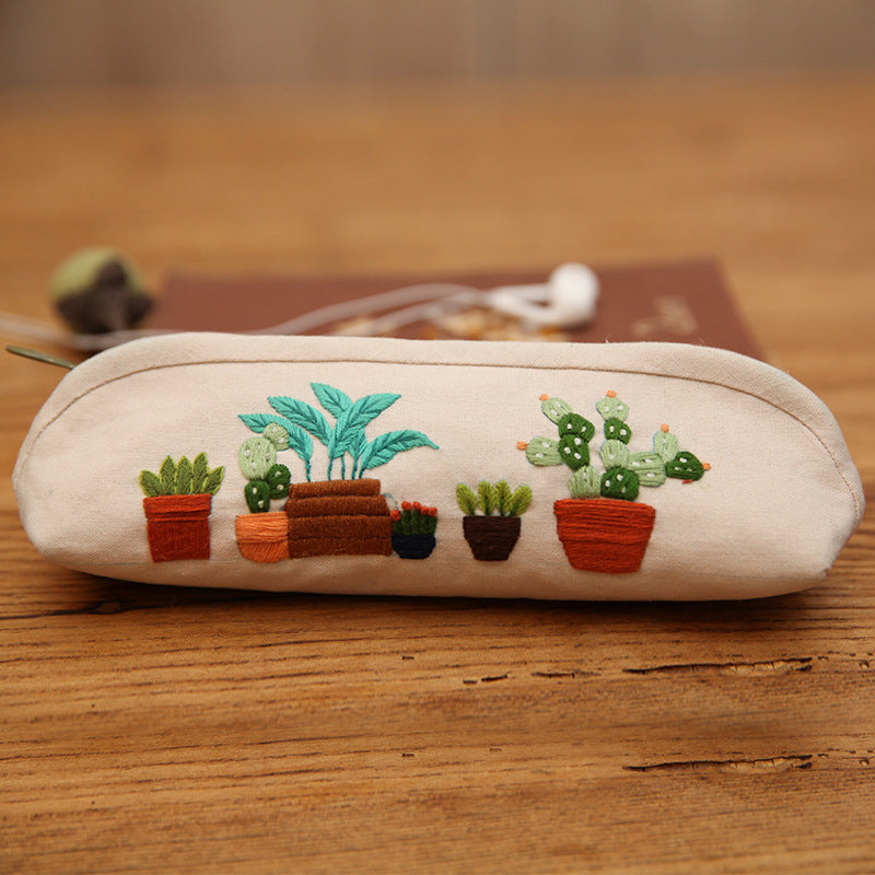 Lu Embroidery Makeup Bag Handmade Embroidery Diy Pencil Bag(duty free)