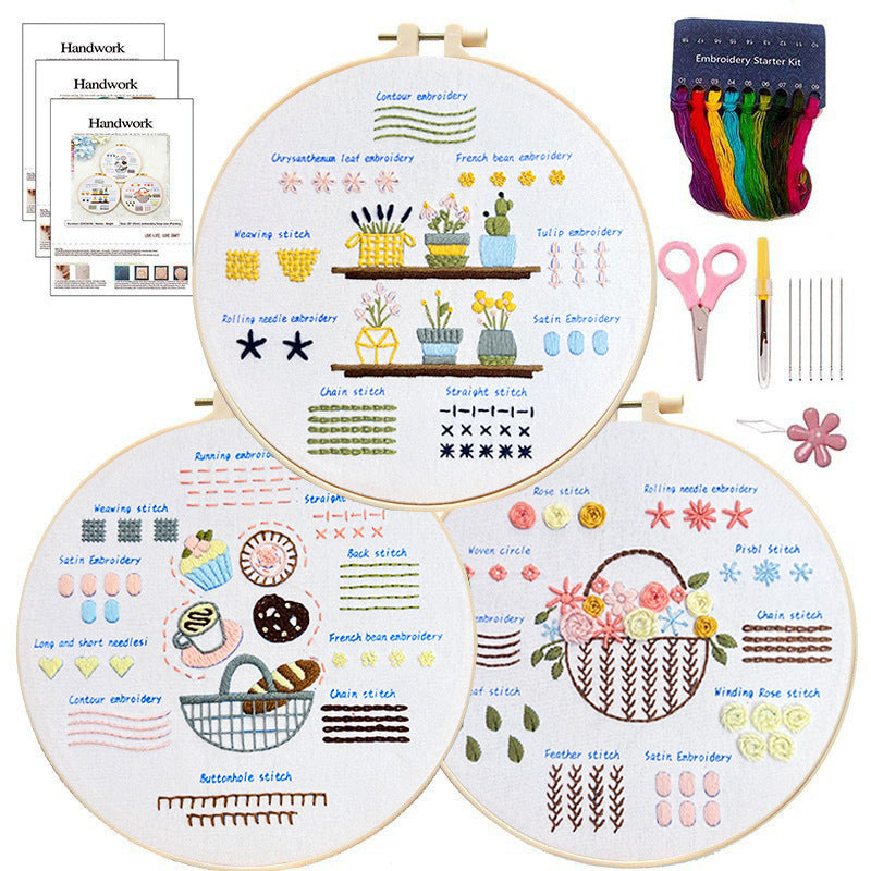 Lu Embroidery Diy Novice Teaching Material Pack Handmade Needle And Thread Set(duty free)
