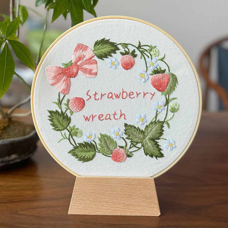 Lu Embroidery Fruit Embroidery Diy Material Bag Cartoon Fabric Decoration Hanging Painting(duty free)