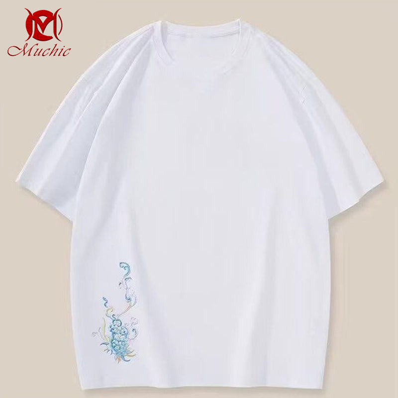 Unisex Intangible Cultural Heritage Qilin Embroidery T-shirt(Hand Embroidered) (Duty Free)