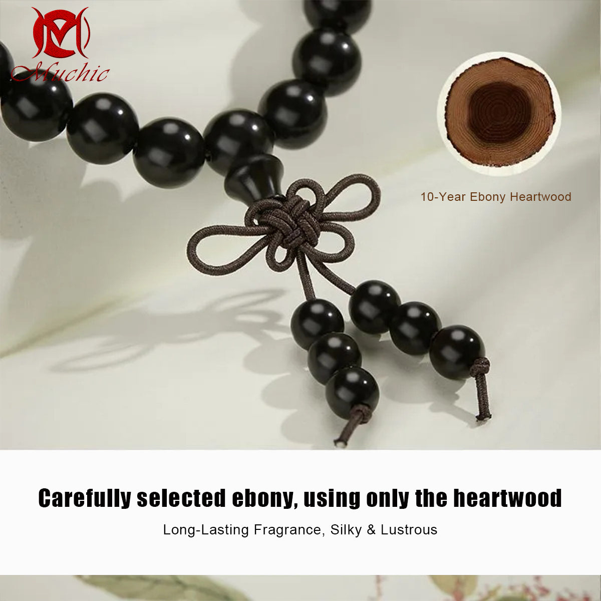 Black Ebony Handheld Buddhist Prayer Beads Bracelet