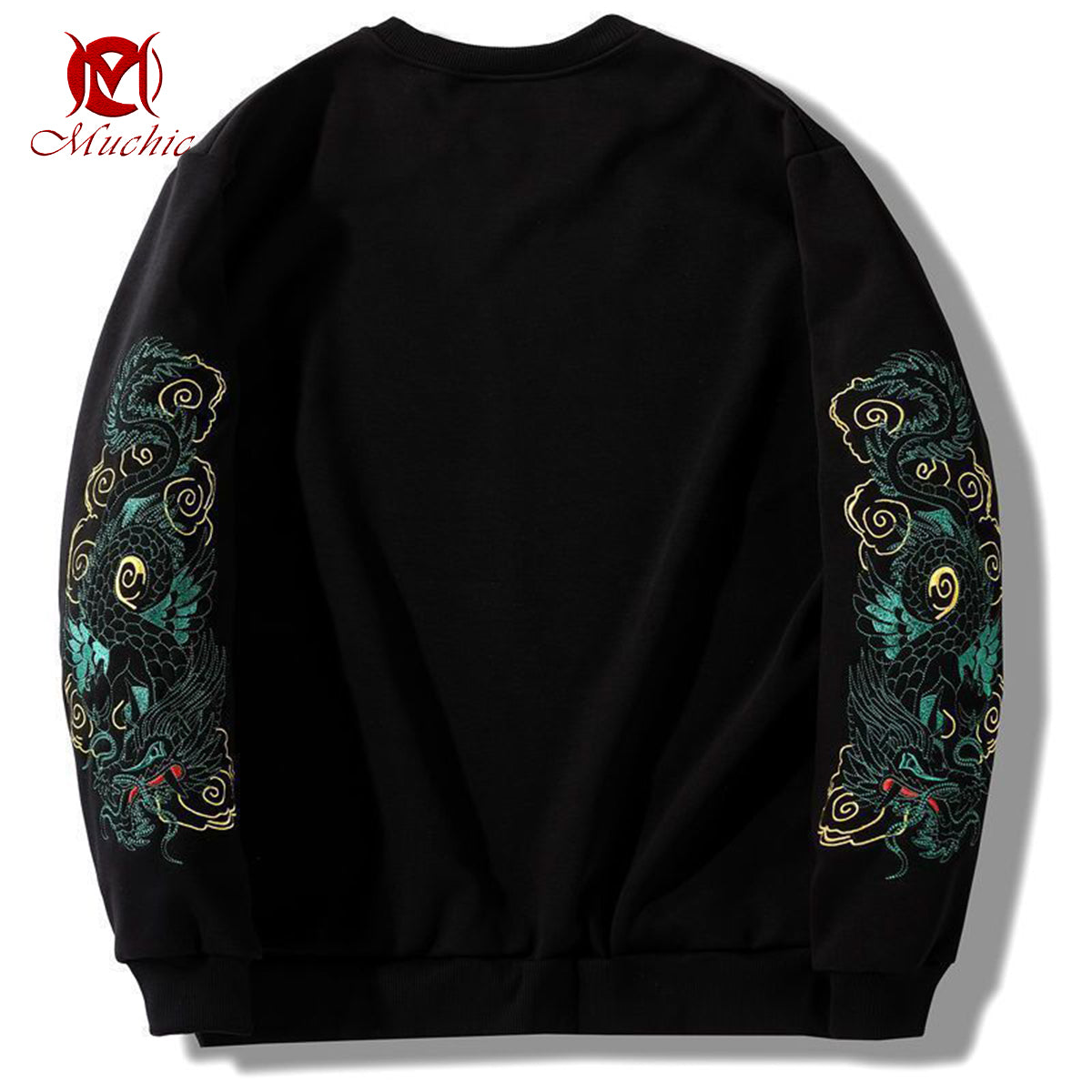 Unisex "Dragon Pattern Heavy Industry Embroidery" Inspired Vintage Sweatshirt (Duty Free)