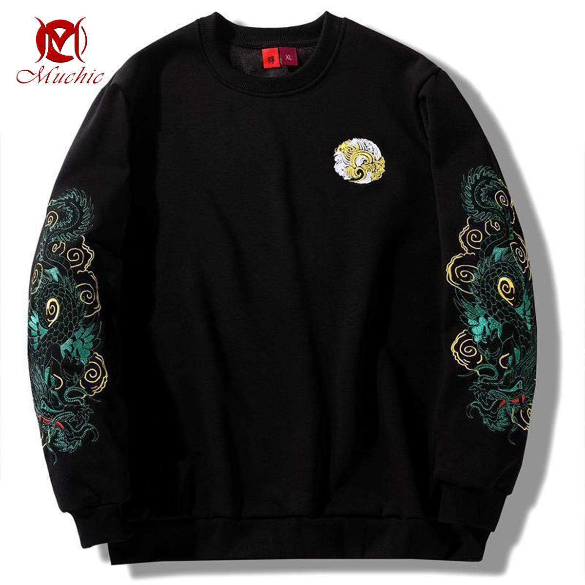 Unisex "Dragon Pattern Heavy Industry Embroidery" Inspired Vintage Sweatshirt (Duty Free)