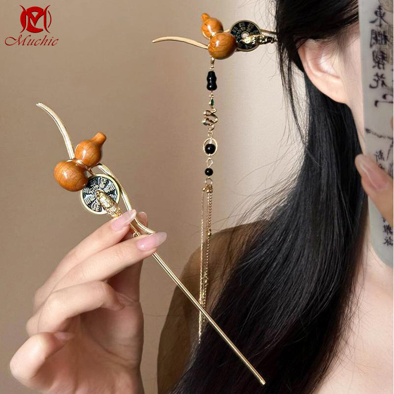 Mountain Spirit Money Gourd Tassel Hairpin Hair Ornament