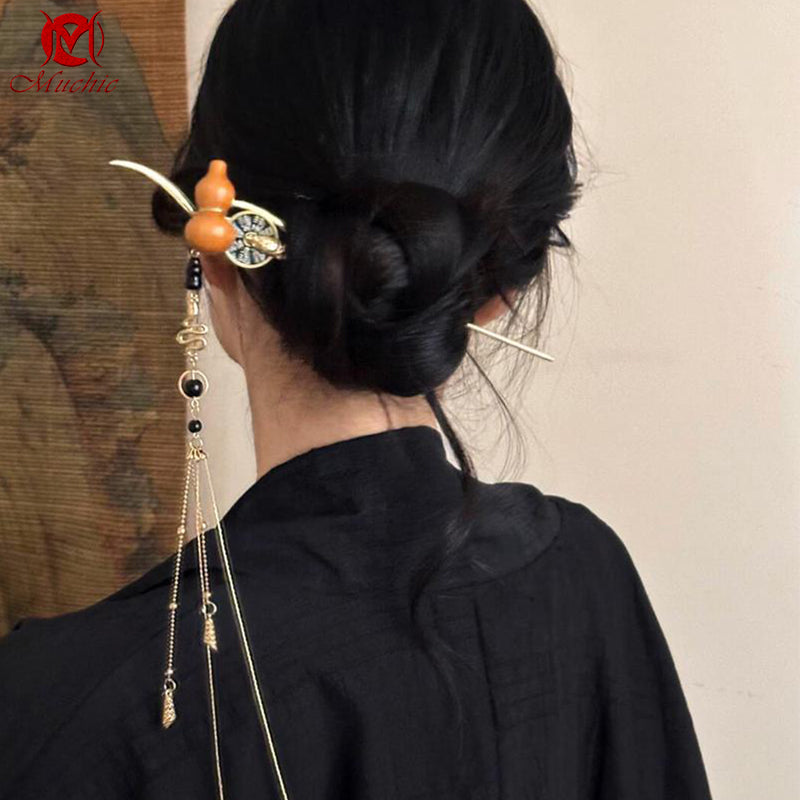 Mountain Spirit Money Gourd Tassel Hairpin Hair Ornament