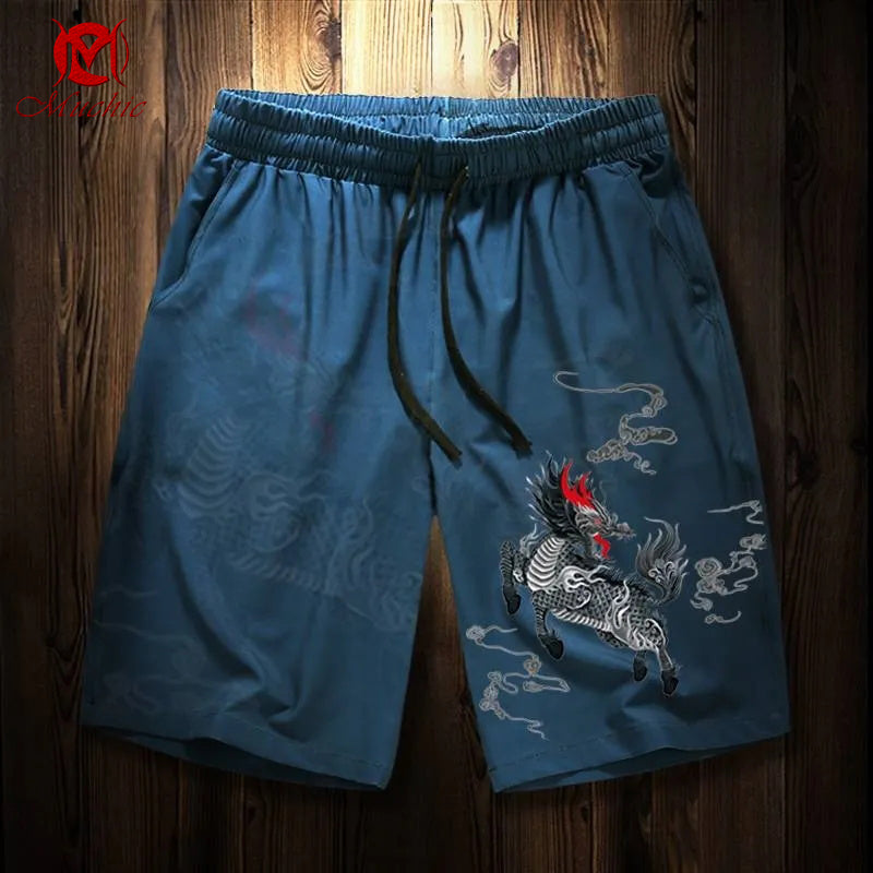Unisex “Qilin” Casual Streetwear Shorts(Duty Free)