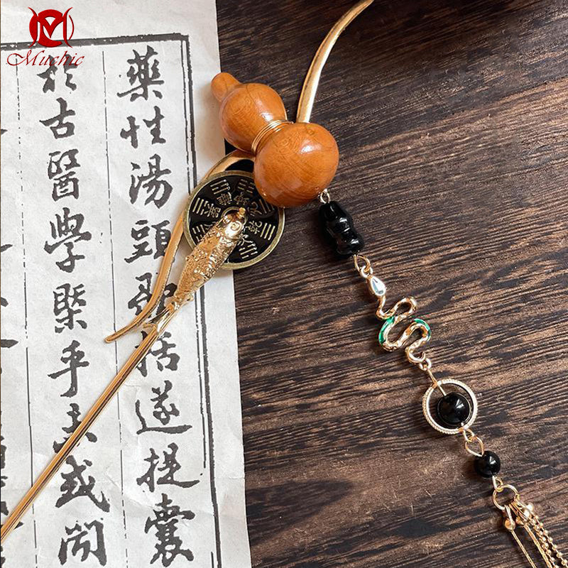 Mountain Spirit Money Gourd Tassel Hairpin Hair Ornament