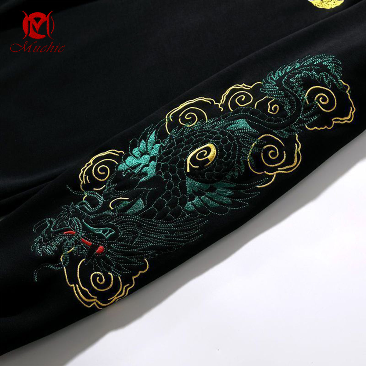 Unisex "Dragon Pattern Heavy Industry Embroidery" Inspired Vintage Sweatshirt (Duty Free)