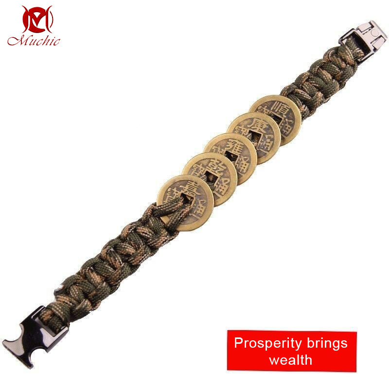 Five Emperors Copper Coin Bracelet