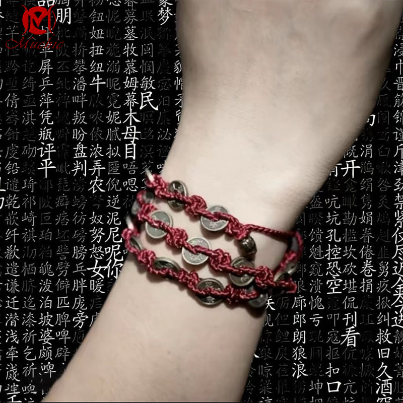 Mountain Ghost Flower Ten Thousand Coins Woven Taoist Bracelet