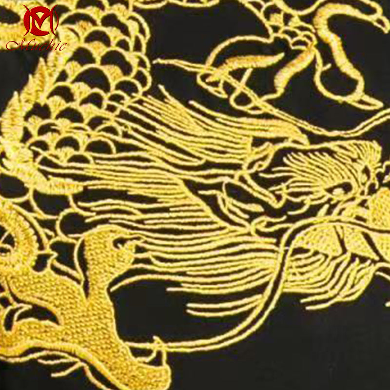 Unisex Intangible Cultural Heritag Dragon Embroidery T-shirt(Hand Embroidered) (Duty Free)