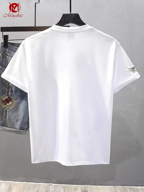 Unisex Intangible Cultural Heritage Kingfisher Embroidery T-shirt(Hand Embroidered) (Duty Free)