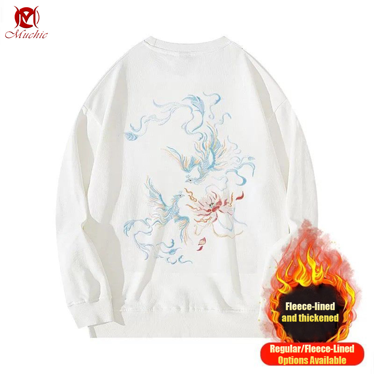 Unisex "Phoenix" Embroidery Inspired Vintage Sweatshirt (Duty Free)