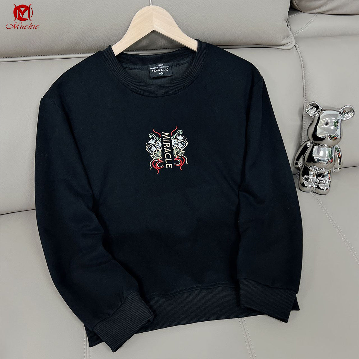 Unisex "Miracle" Heavy Industry Embroidery Inspired Vintage Hoodie (Duty Free)