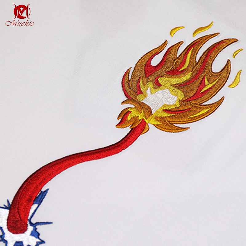 Unisex Intangible Cultural Heritag Lion Dance Embroidery T-shirt(Hand Embroidered) (Duty Free)