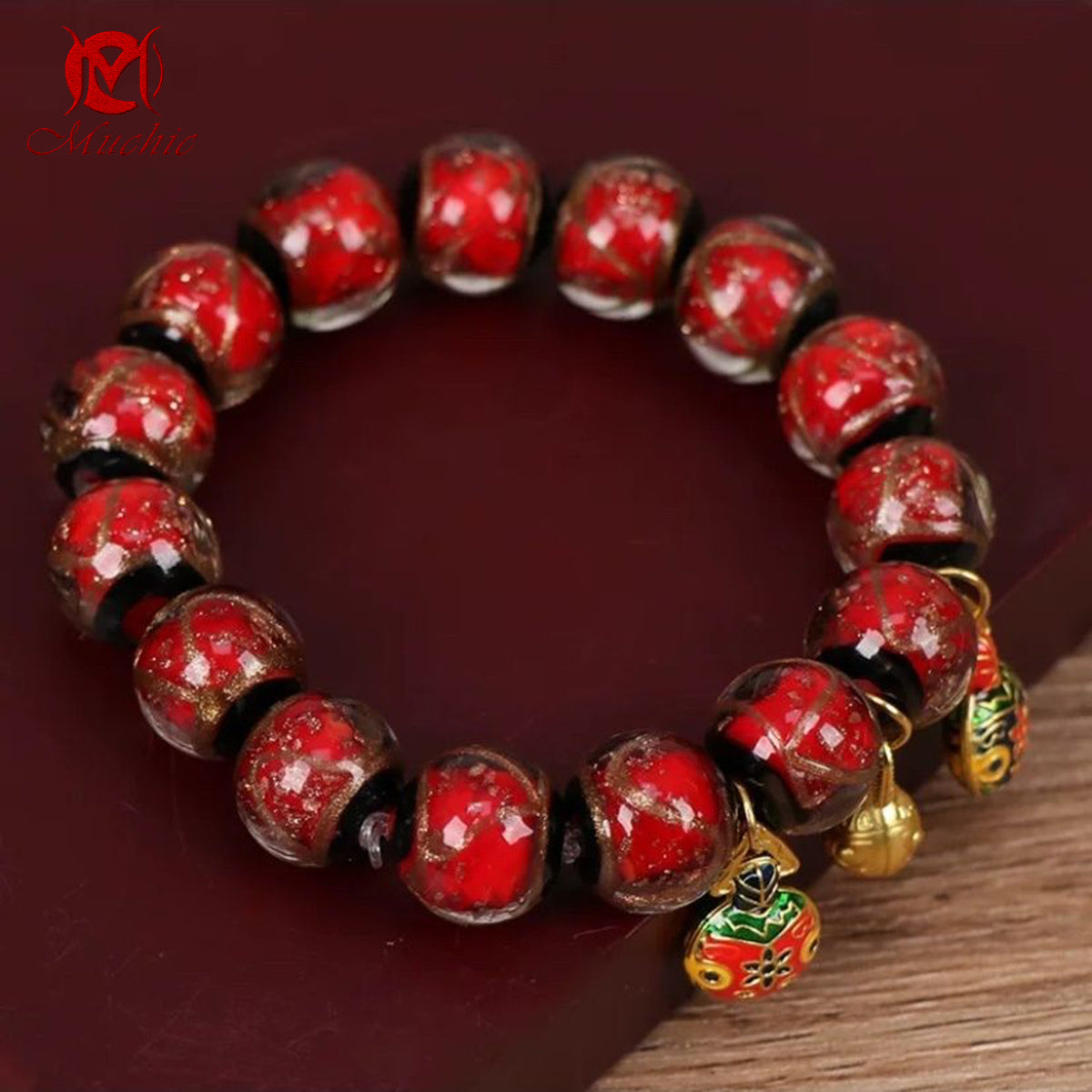 Incense Ash Glazed Five-Colored Gold-Devouring Beast Bracelet