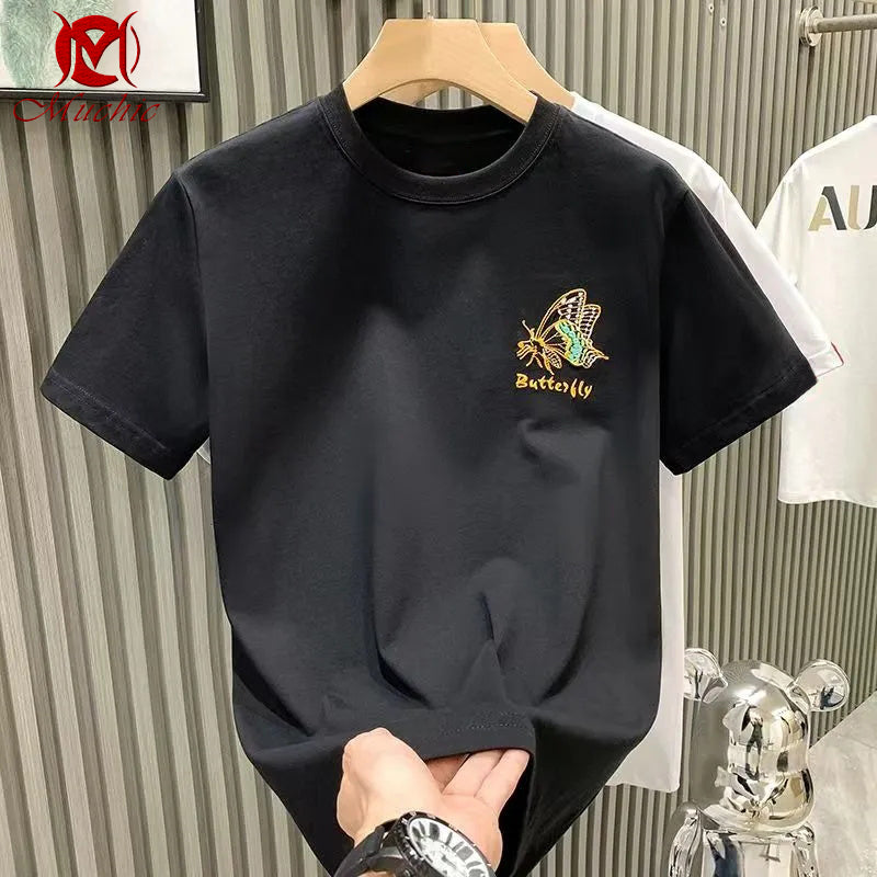 Unisex Intangible Cultural Heritag Butterfly Embroidery T-shirt(Hand Embroidered) (Duty Free)