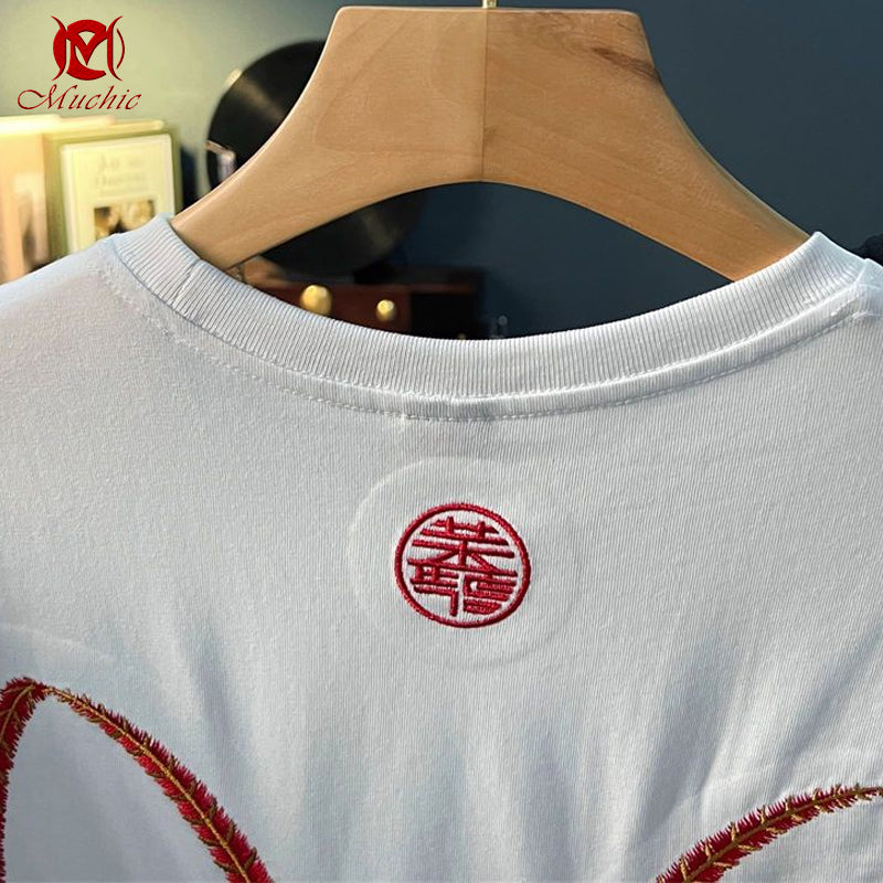 Unisex Intangible Cultural Heritage Great Sage of Qi Tian Embroidery T-shirt(Hand Embroidered) (Duty Free)