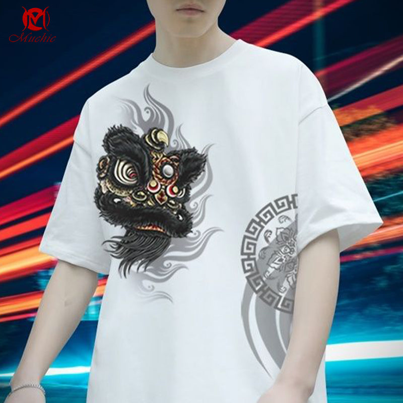 Unisex "Dragon and Lion Dance"Inspired Vintage T-Shirt(Duty Free)