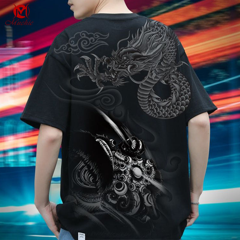 Unisex "Dragon and Lion Dance"Inspired Vintage T-Shirt(Duty Free)