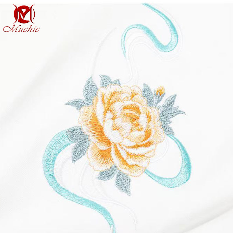 Unisex Intangible Cultural Heritag Phoenix Embroidery T-shirt(Hand Embroidered) (Duty Free)