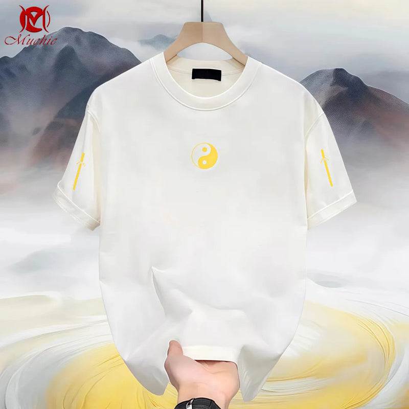 Unisex Intangible Cultural Heritage Yin-Yang Embroidery T-shirt(Hand Embroidered) (Duty Free)