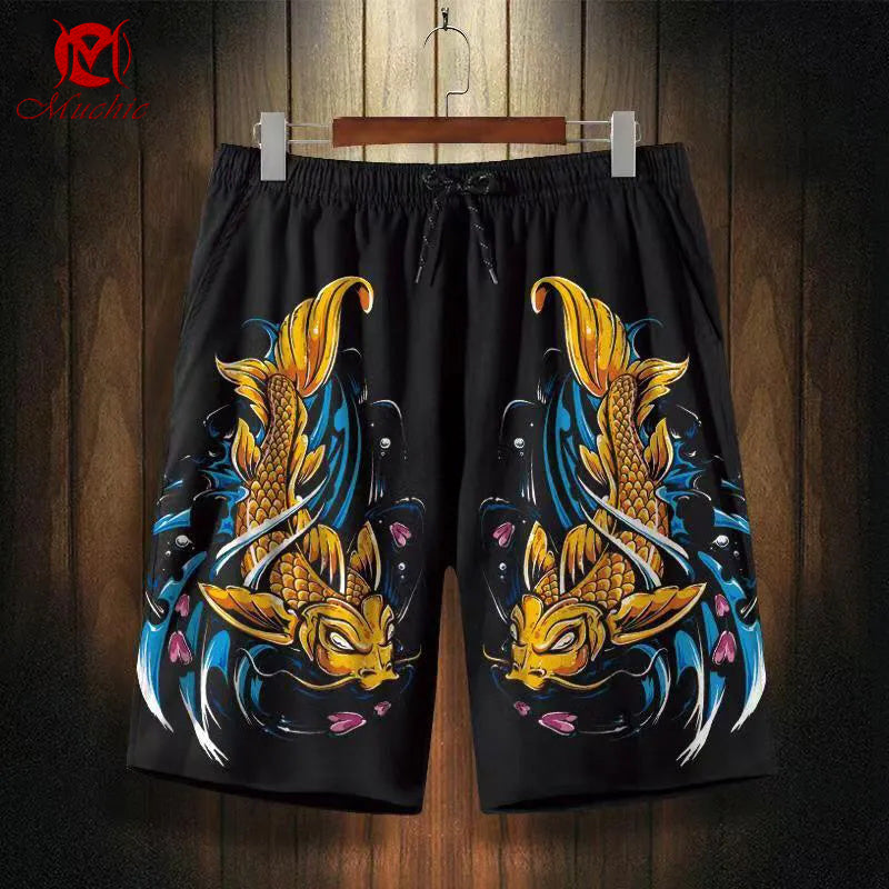 Unisex “Lucky Koi” Casual Streetwear Shorts(Duty Free)