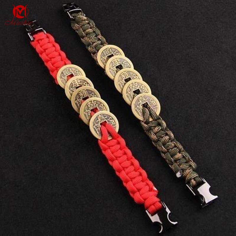 Five Emperors Copper Coin Bracelet