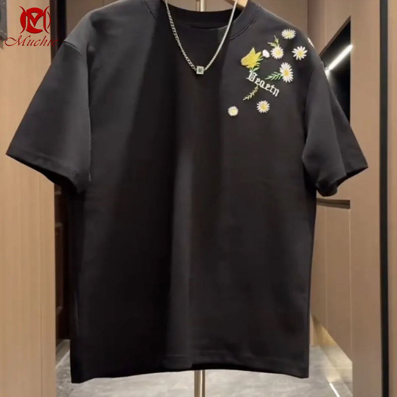 Unisex Intangible Cultural Heritage Butterfly Embroidery T-shirt(Hand Embroidered) (Duty Free)