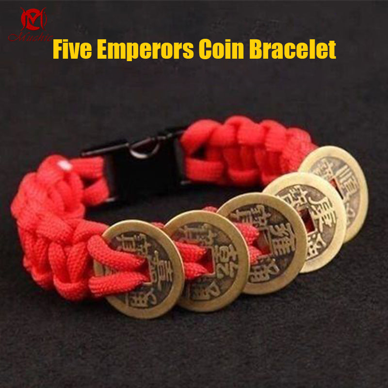 Five Emperors Copper Coin Bracelet