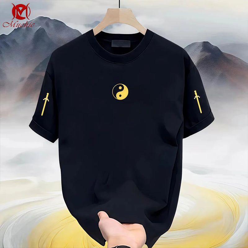 Unisex Intangible Cultural Heritage Yin-Yang Embroidery T-shirt(Hand Embroidered) (Duty Free)