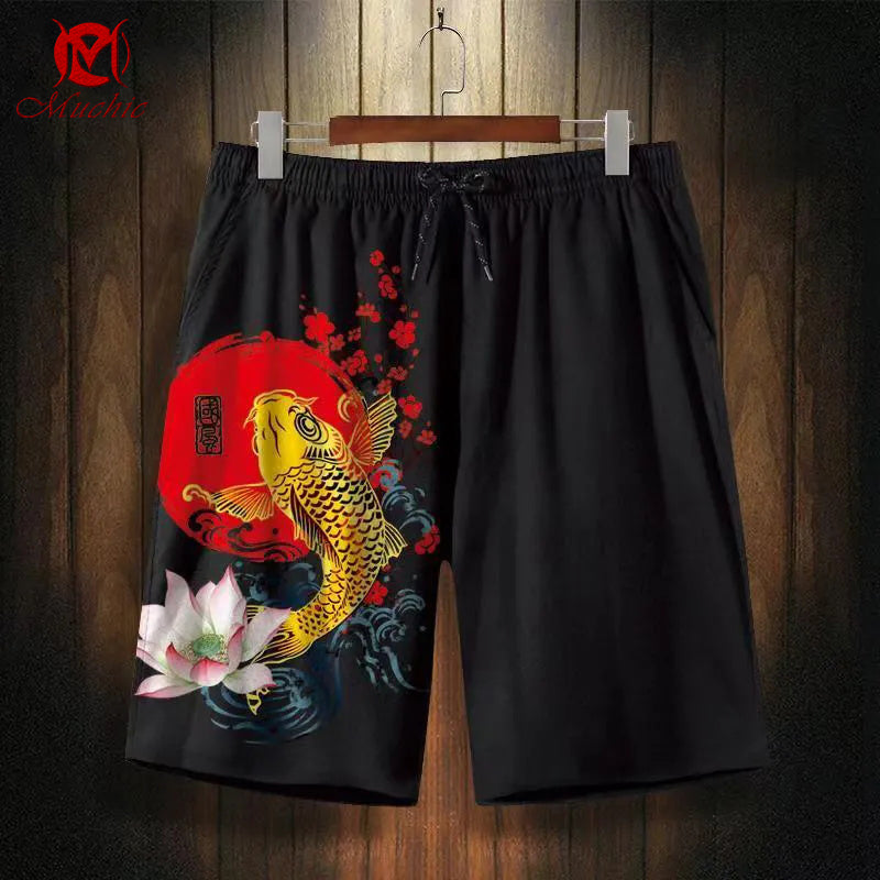 Unisex “Lucky Koi” Casual Streetwear Shorts(Duty Free)