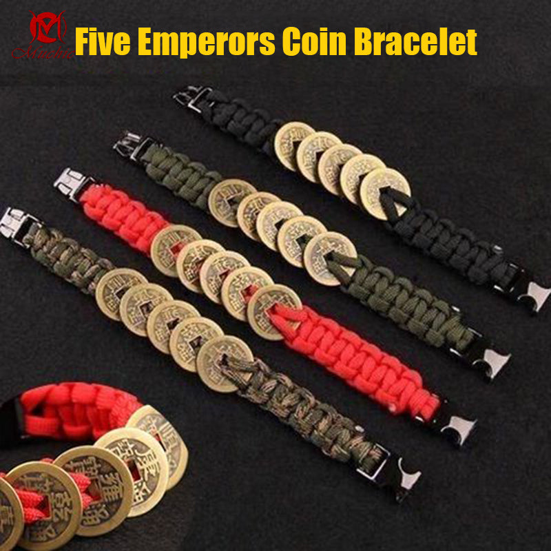 Five Emperors Copper Coin Bracelet