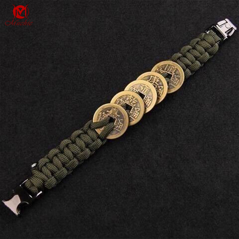 Five Emperors Copper Coin Bracelet