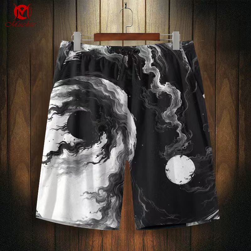 Unisex “Yin and Yang Tai Chi” Casual Quick-Dry Shorts (Duty Free)