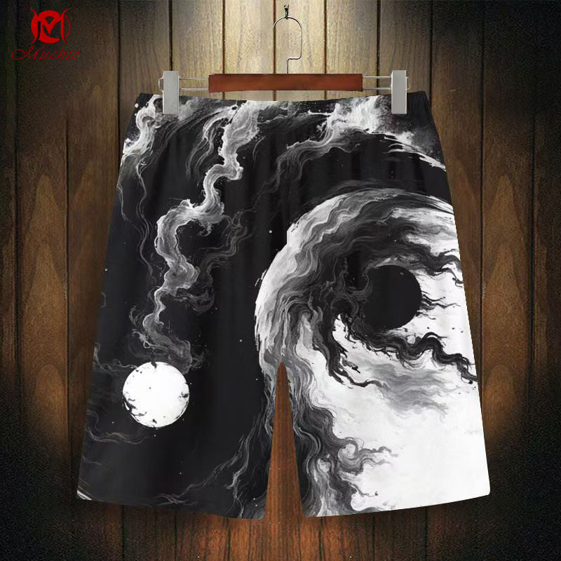 Unisex “Yin and Yang Tai Chi” Casual Quick-Dry Shorts (Duty Free)