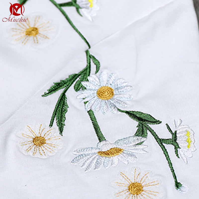 Unisex Intangible Cultural Heritage Butterflies and Flowers Embroidery T-shirt(Hand Embroidered) (Duty Free)