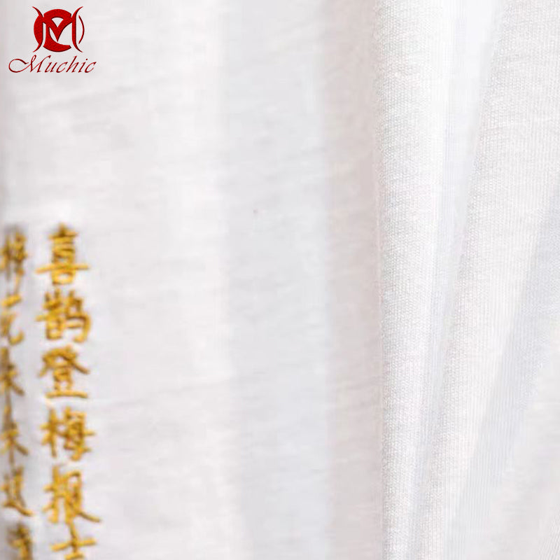 Unisex Intangible Cultural Heritag Magpie Embroidery T-shirt(Hand Embroidered) (Duty Free)