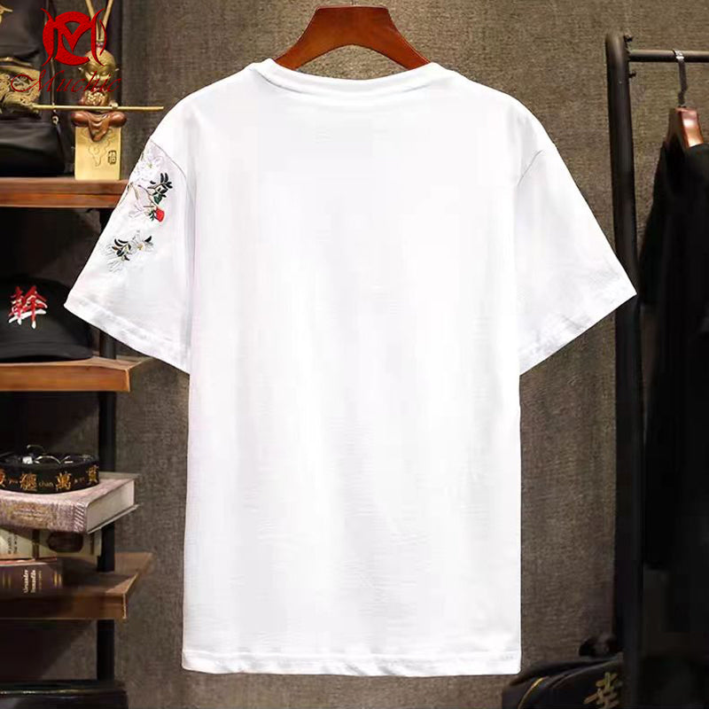 Unisex Intangible Cultural Heritag Magpie Embroidery T-shirt(Hand Embroidered) (Duty Free)