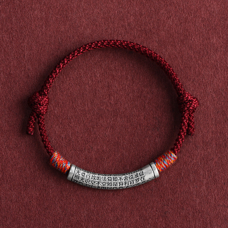 Heart Sutra Protection Bracelet – Feng Shui Red String Spiritual Charm