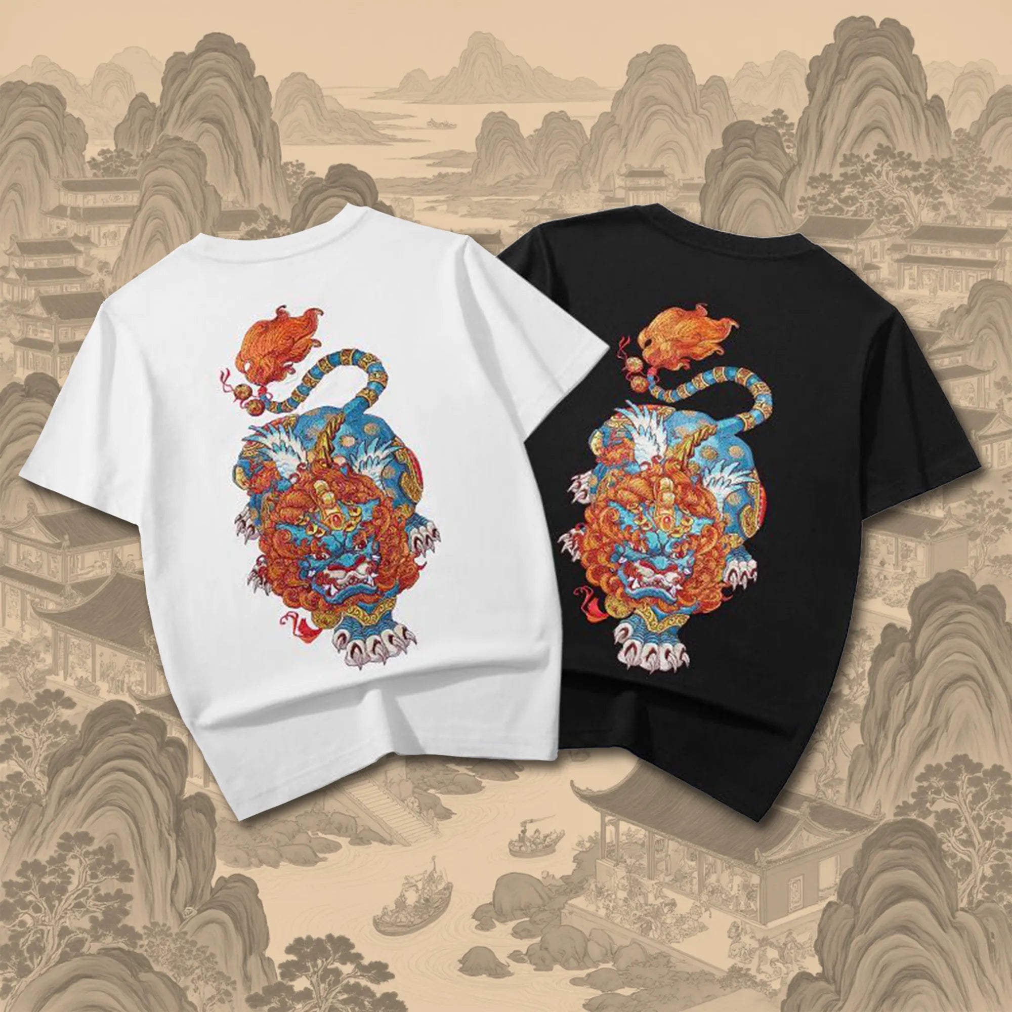 Chinese Intangible Heritage Embroidered T-shirt (Purely Handmade)