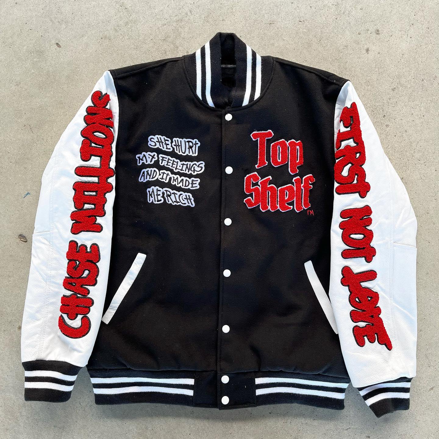 Muchic Casual Retro Street Baseball Jacket Black / S Coats & Jackets