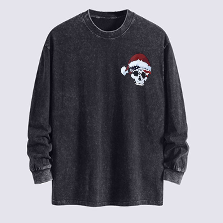 MUCHIC Unisex Fashion "Skull" Christmas Pattern Print Plush Thickened Long Sleeve Hoodie