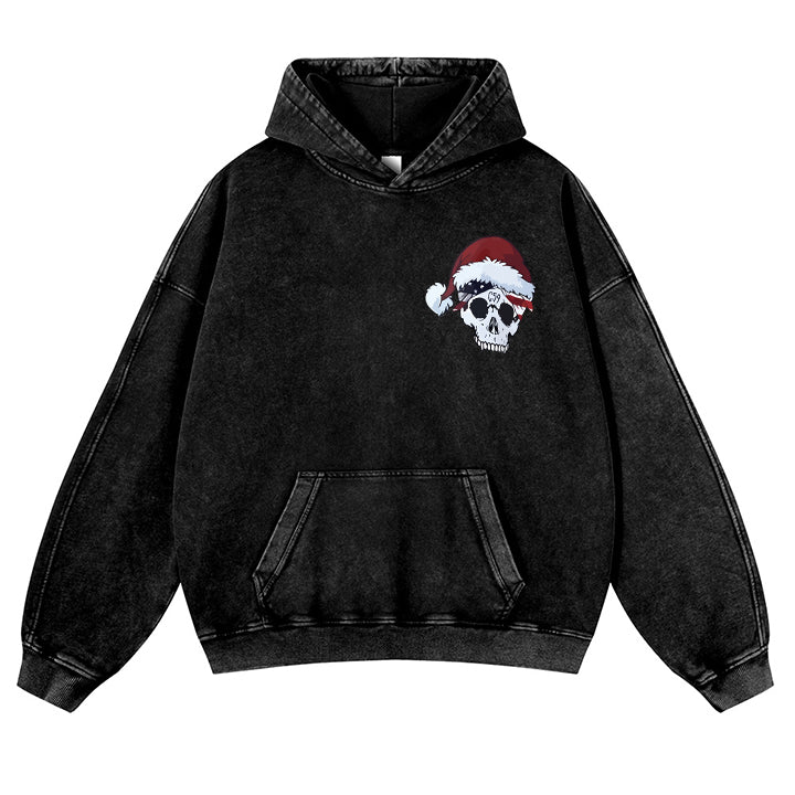 MUCHIC Unisex Fashion "Skull" Christmas Pattern Print Plush Thickened Long Sleeve Hoodie